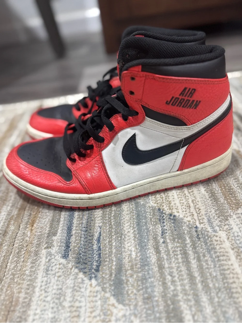 Jordan Kids Red, Black & White High-Top Sneakers